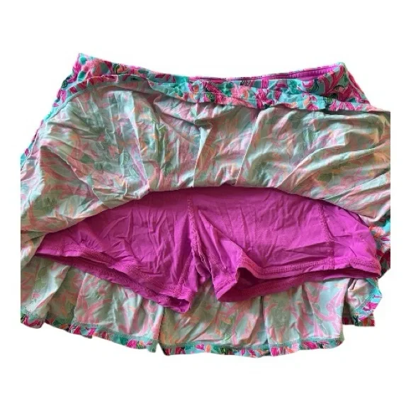 Lilly Pulitzer Luxletic Annora Athletic Pleated Skort Multi Seaweed Pattern - Picture 4 of 5